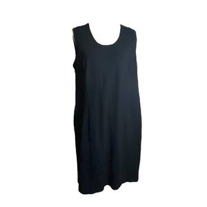 Coldwater Creek Black Sleeveless Ponte Knit Shift Sheath Dress Size 16